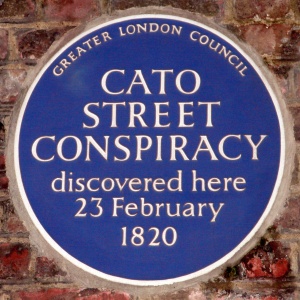 Blue plaque for the Cato Street conspiracy, 1820