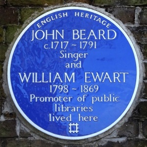William Ewart's blue plaque at Hampton Public Library
