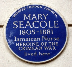 Mary Seacole's blue plaque in Soho Square, London